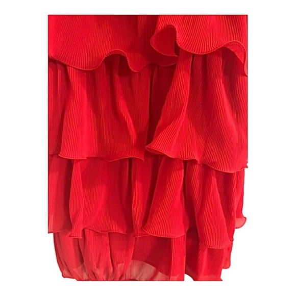 Sincerely Jules red tiered mini pleated spaghetti strap flapper style dress - Picture 10 of 11